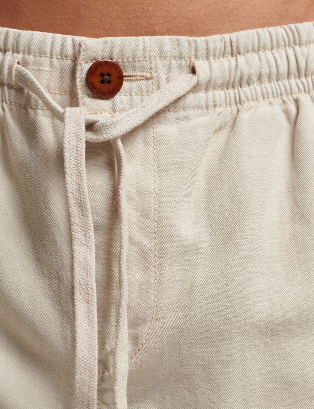 Linen Blend Elasticated Waist Chino Shorts image 5