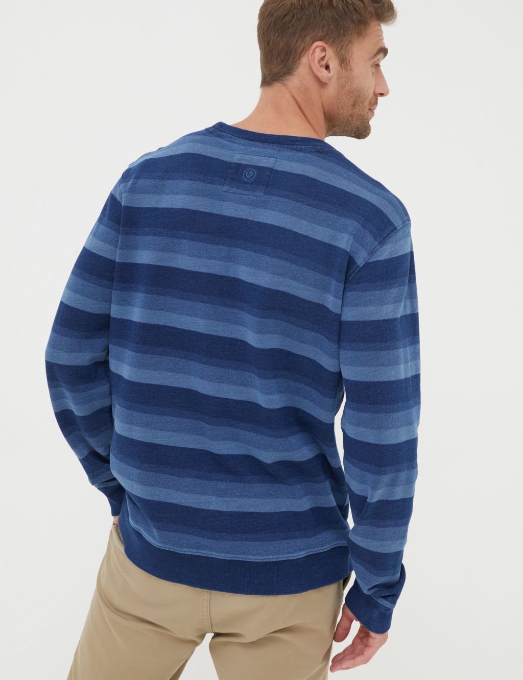 Pure Cotton Striped Crew Neck Sweatshirt image 4