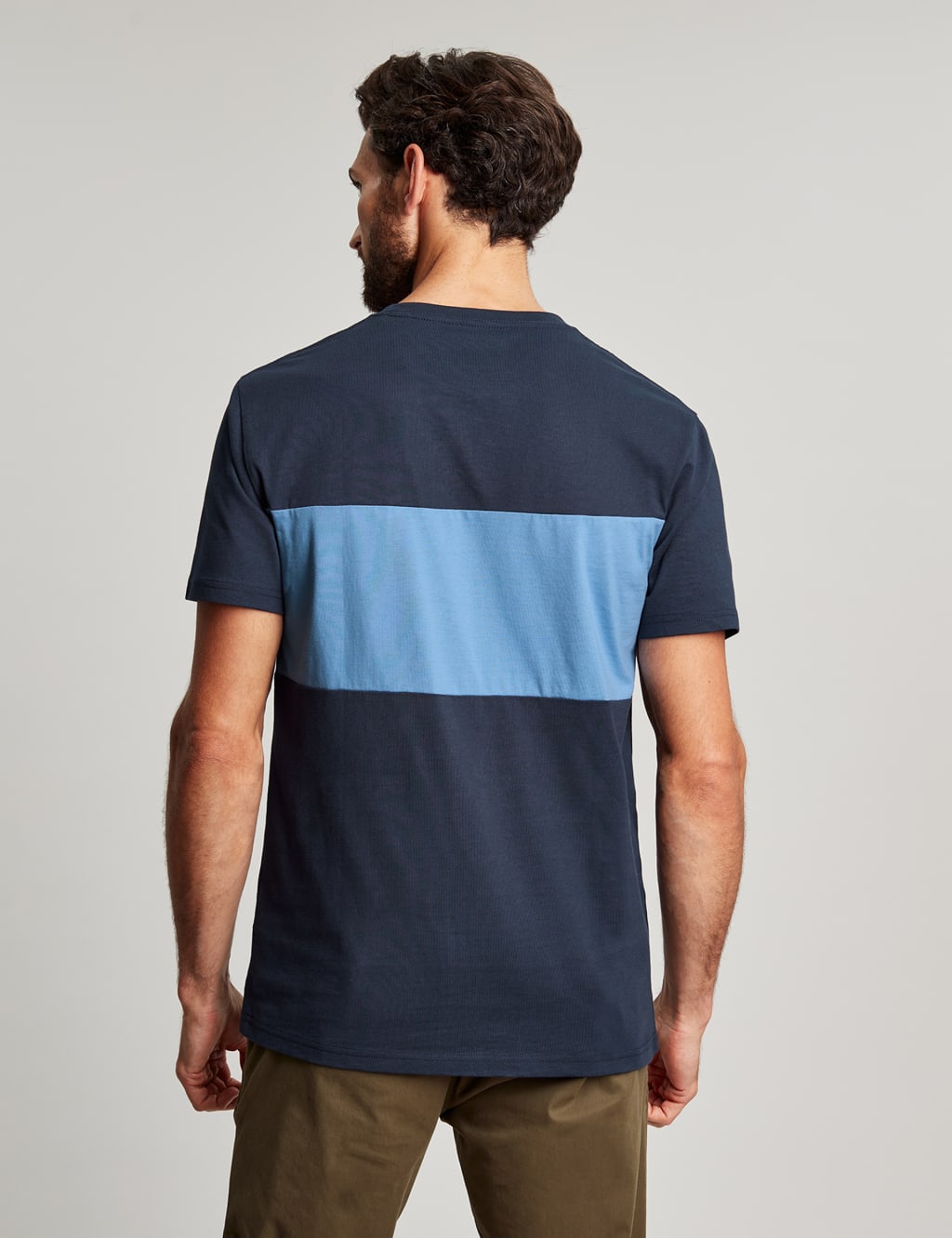 Pure Cotton Colour Block Crew Neck T-Shirt image 2