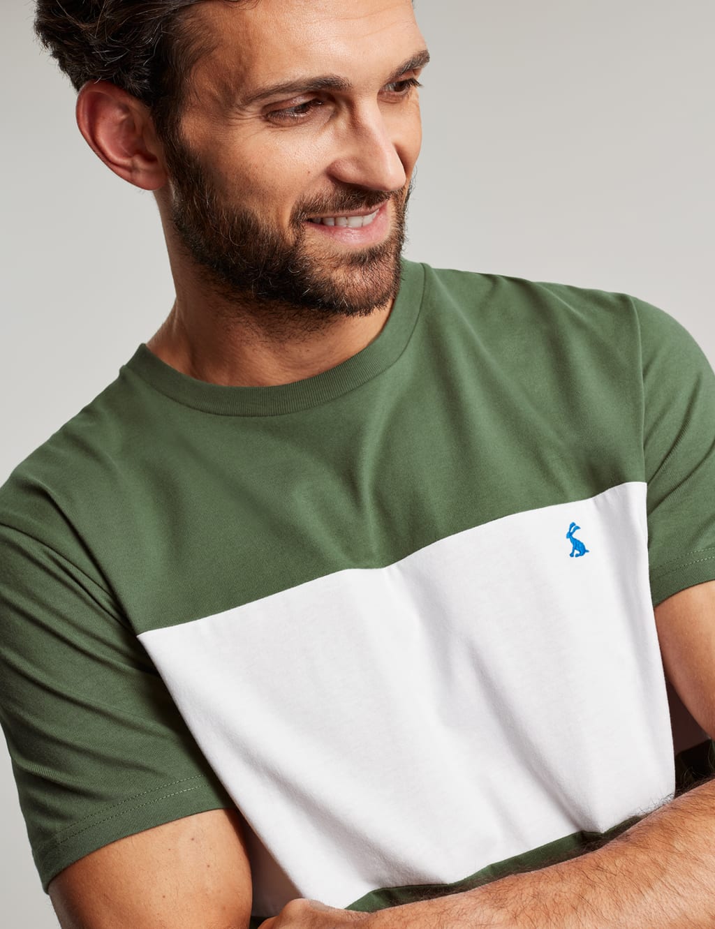 Pure Cotton Colour Block Crew Neck T-Shirt image 2