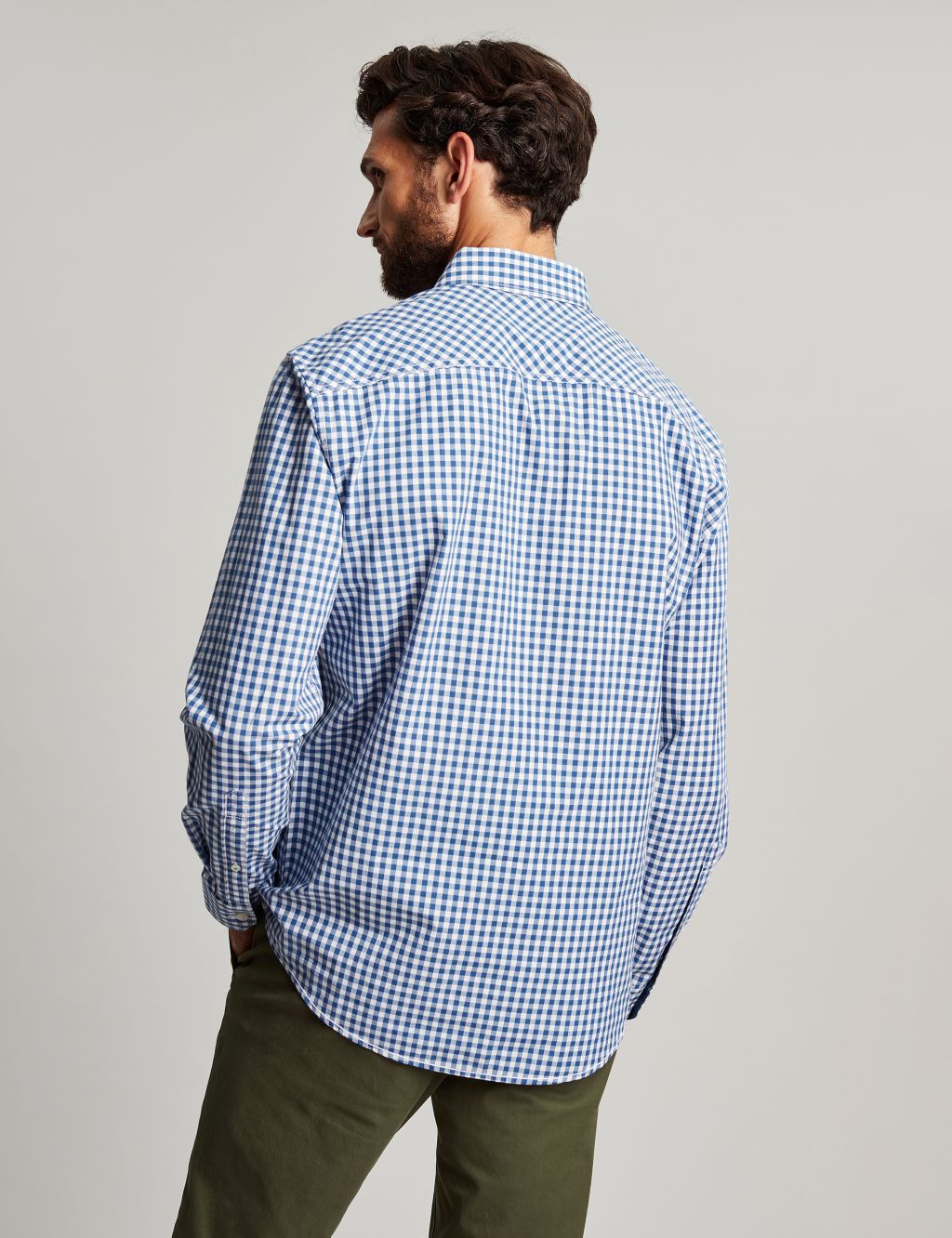 Regular Fit Pure Cotton Check Oxford Shirt image 4