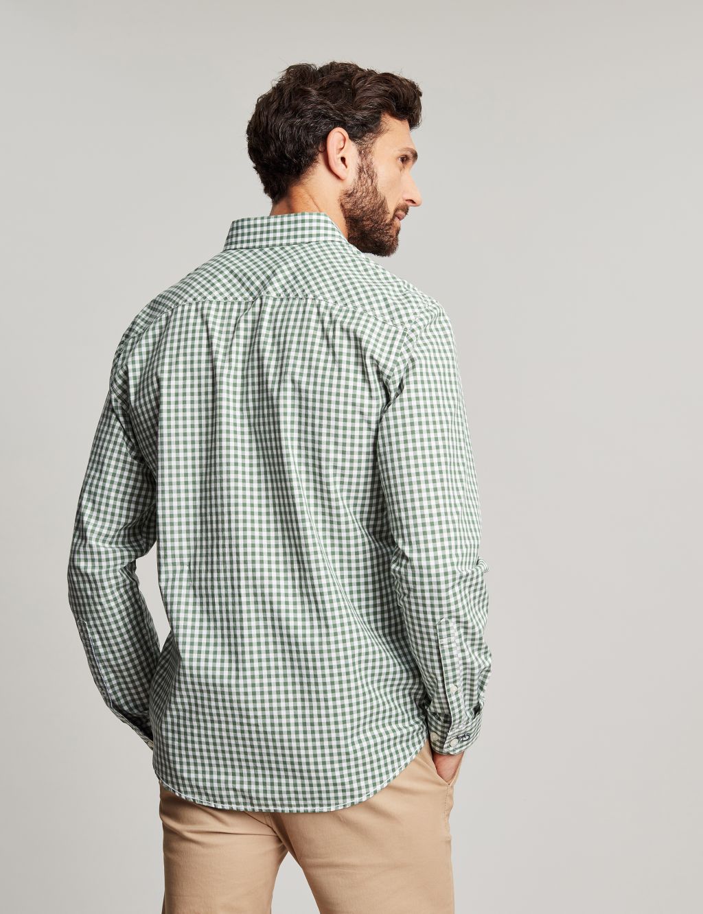 Regular Fit Pure Cotton Check Oxford Shirt image 4
