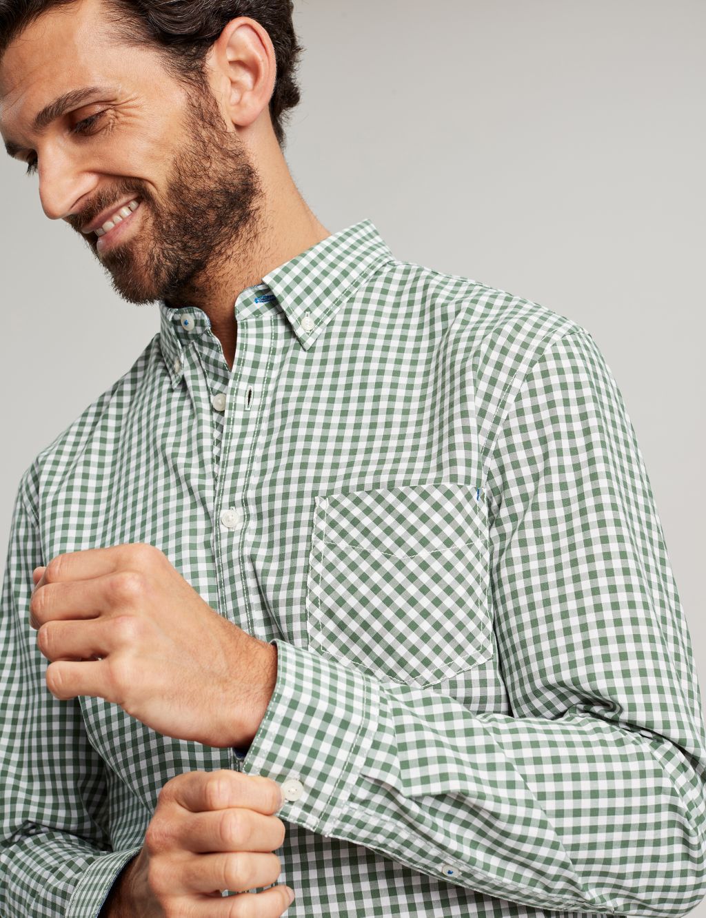 Regular Fit Pure Cotton Check Oxford Shirt image 5