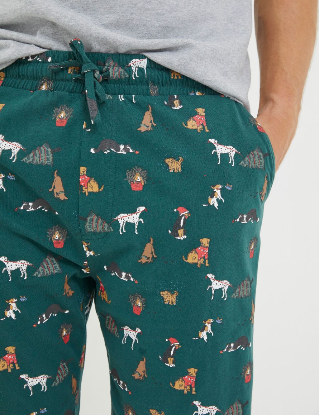 Pure Cotton Christmas Dog Print Pyjama Set image 5