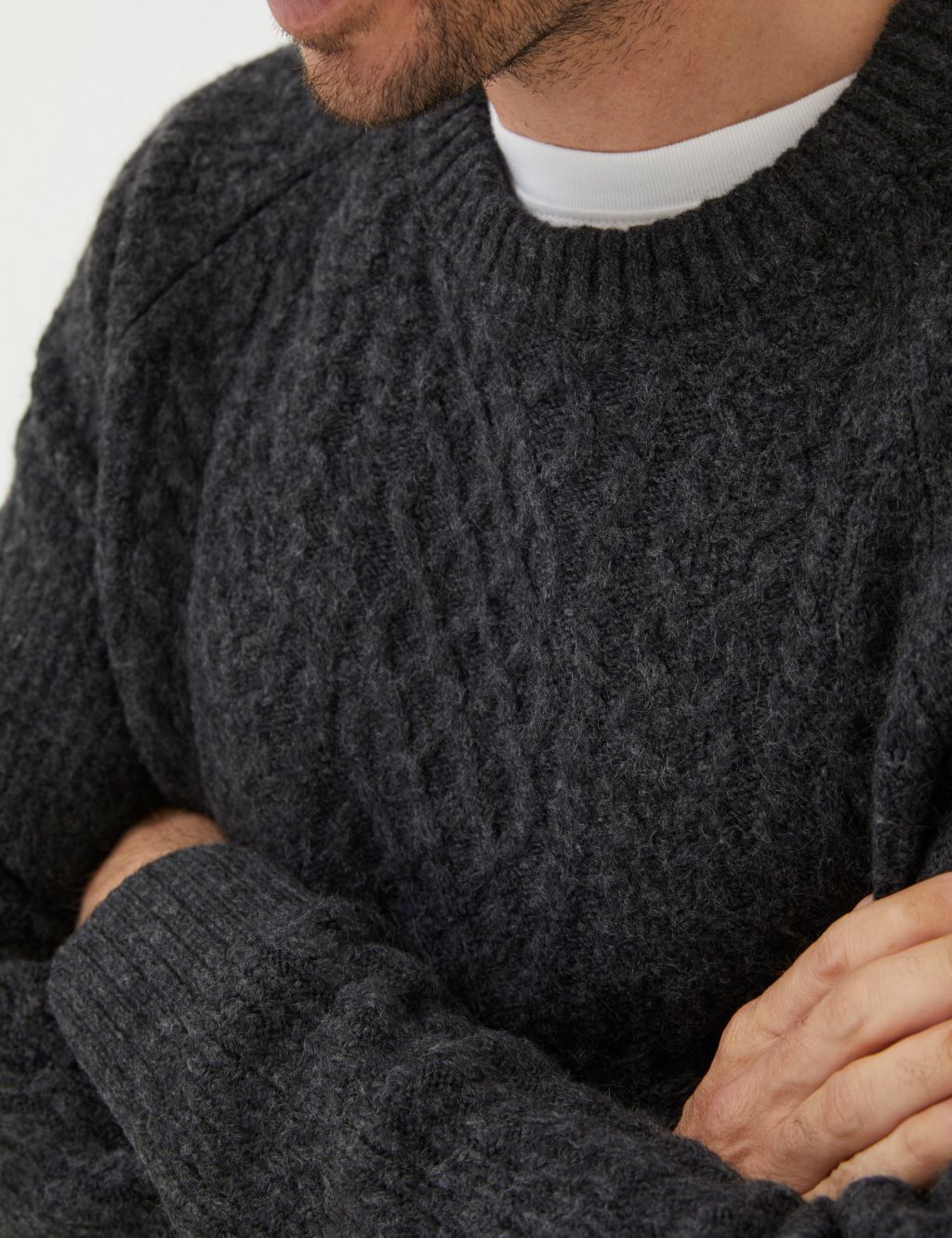Cable Crew Neck Jumper image 4