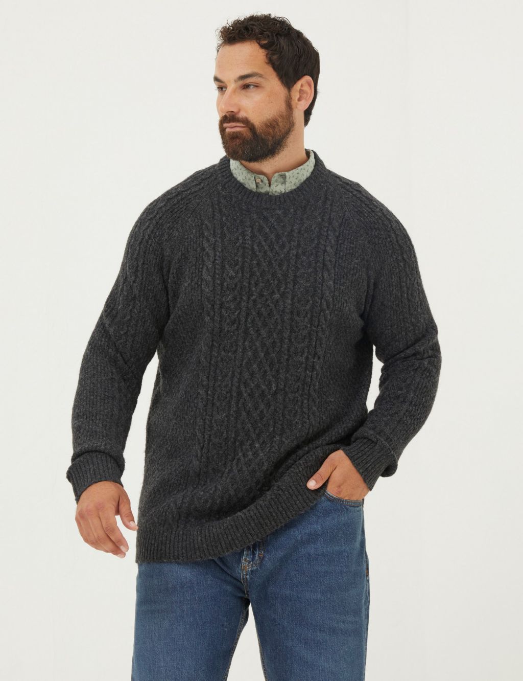 Cable Crew Neck Jumper image 5