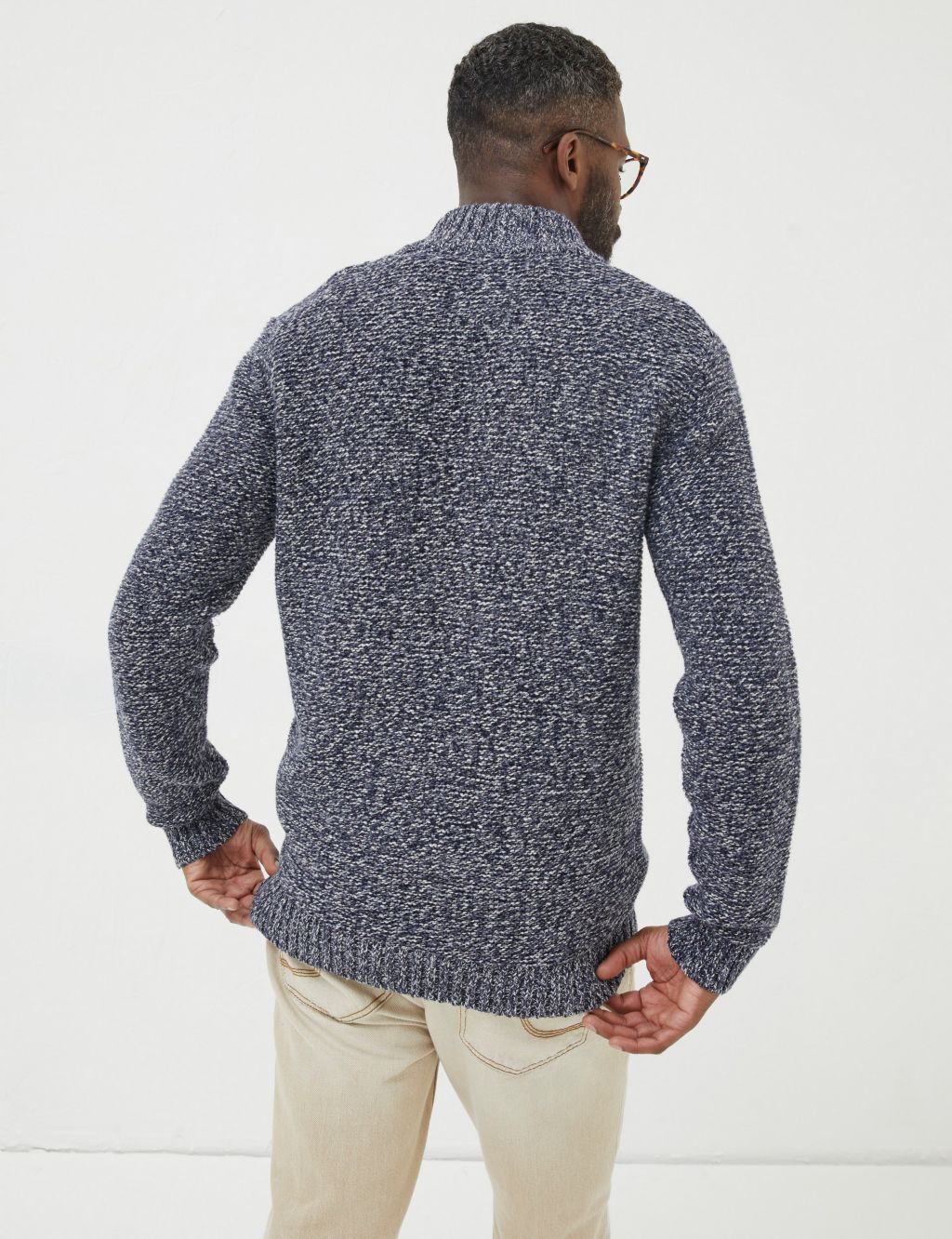 Textured Funnel Neck Jumper with Wool image 3