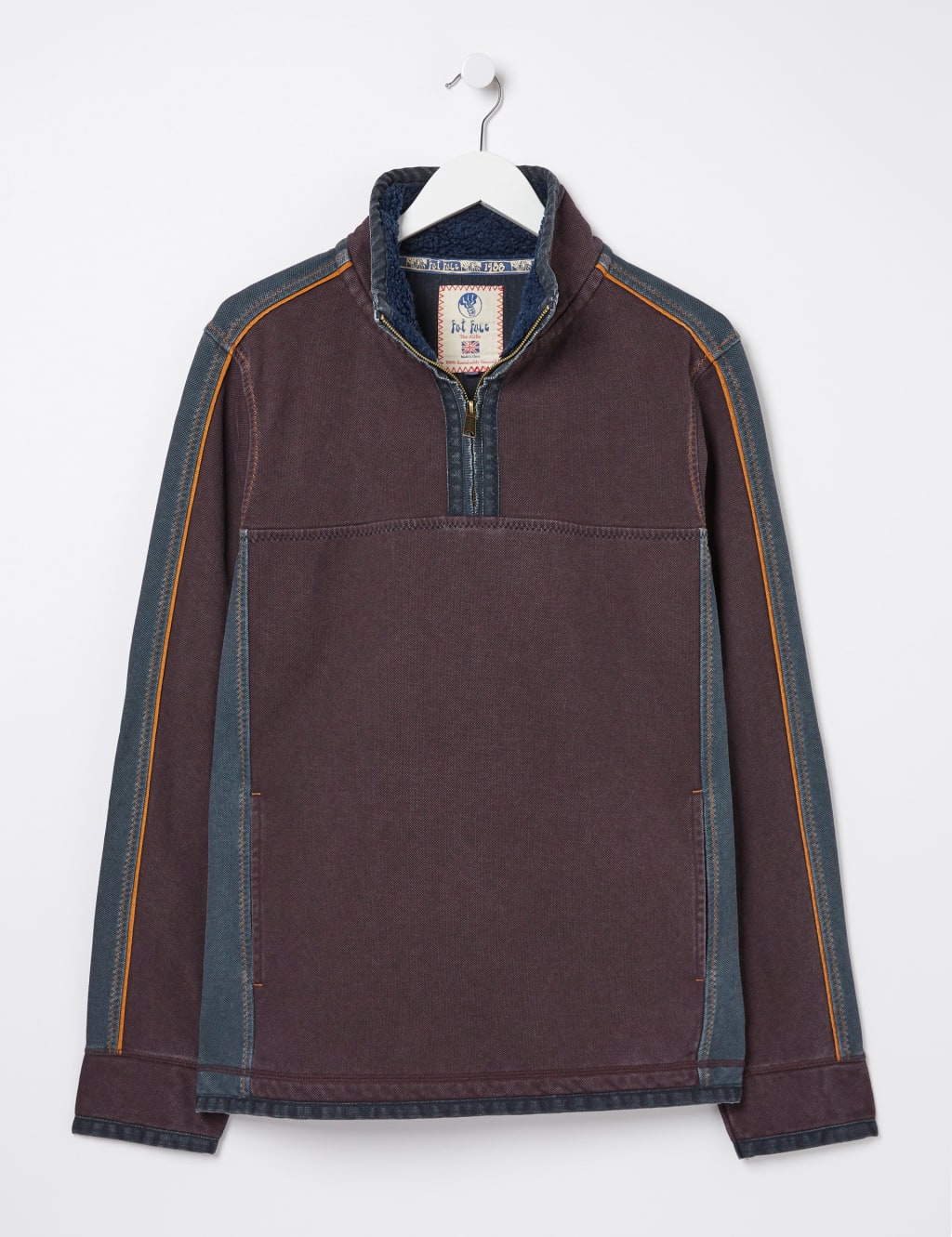 Pure Cotton Colour Block Half Zip Sweatshirt image 2