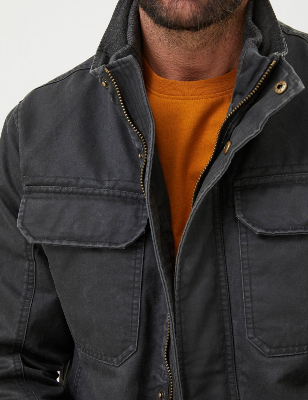 Cotton Rich Double Collar Utility Jacket image 4