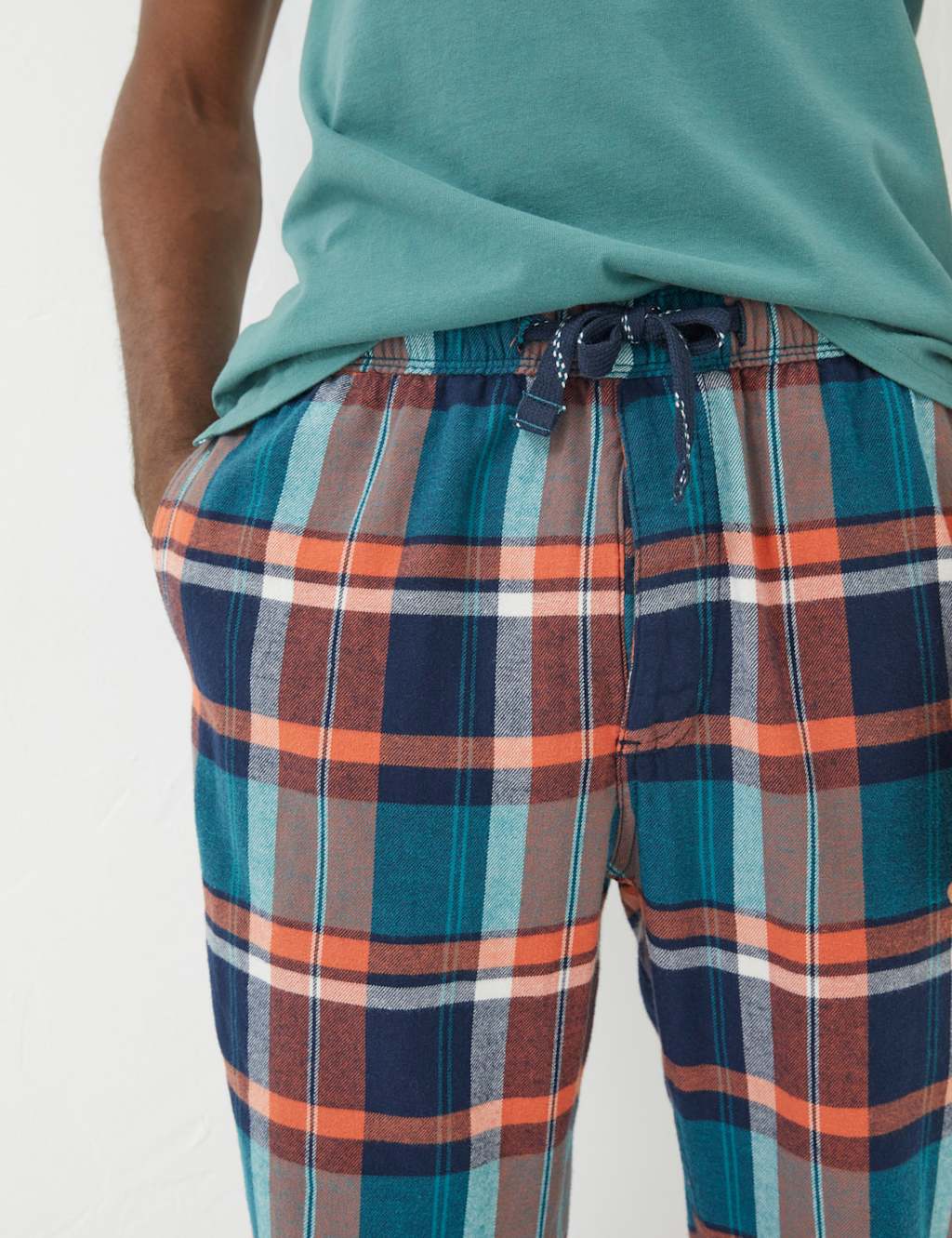 Pure Cotton Checked Pyjama Bottoms image 4