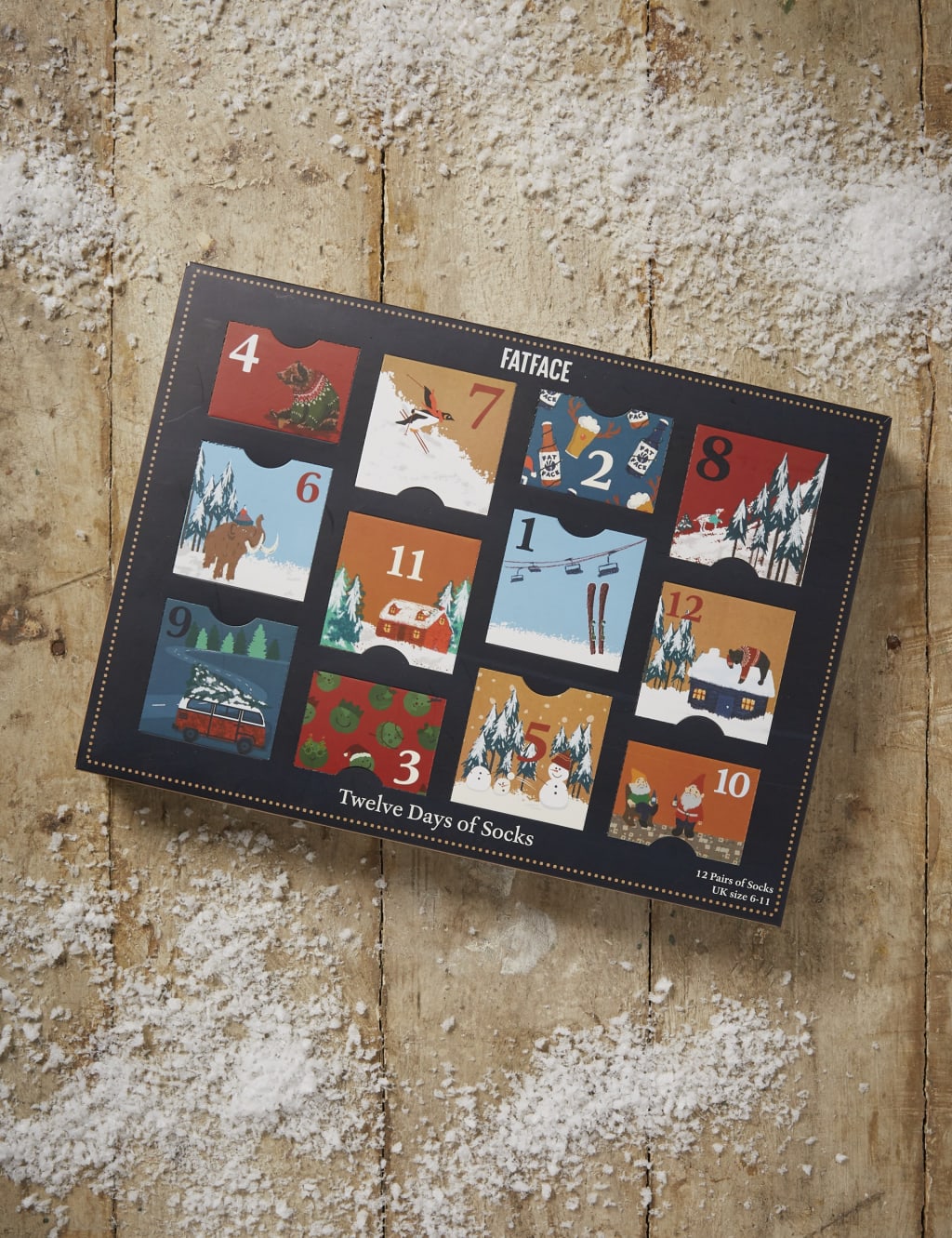 12pk Assorted Christmas Socks Gift Box image 3