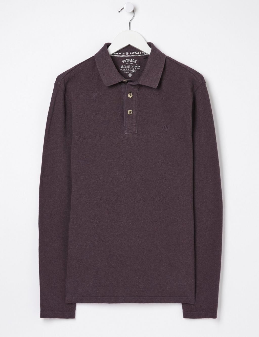 Organic Cotton Pique Long Sleeve Polo Shirt image 2
