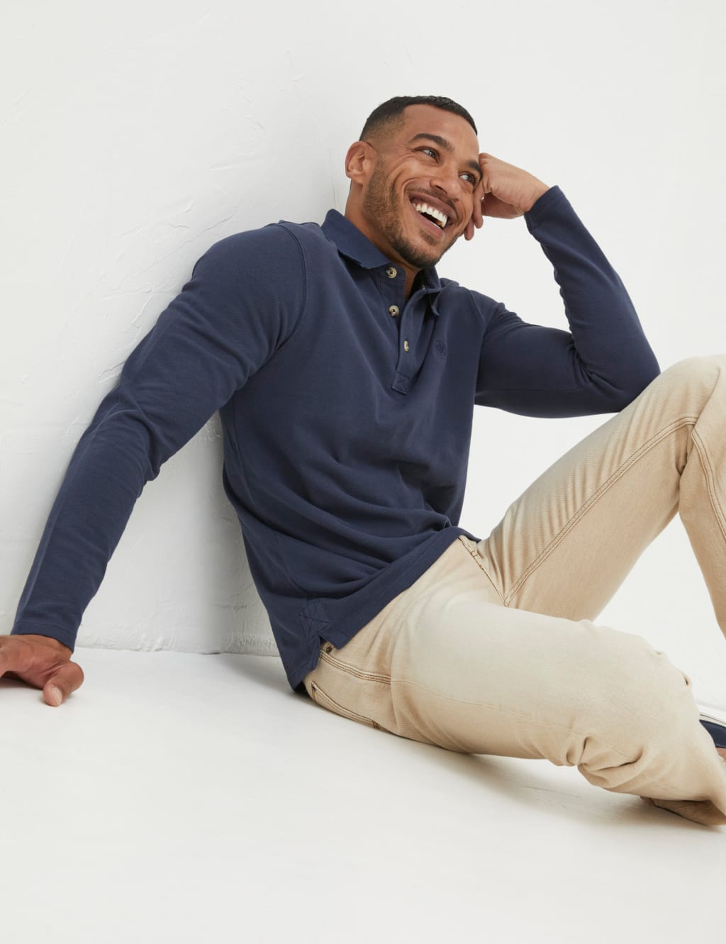 Organic Cotton Pique Long Sleeve Polo Shirt image 3