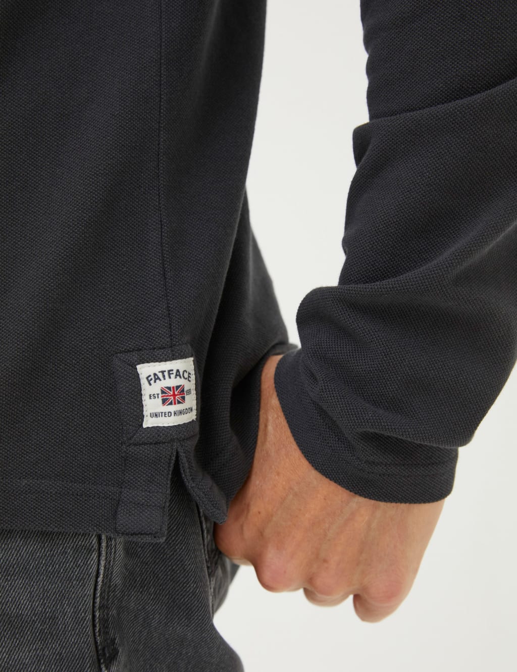 Organic Cotton Pique Long Sleeve Polo Shirt image 5