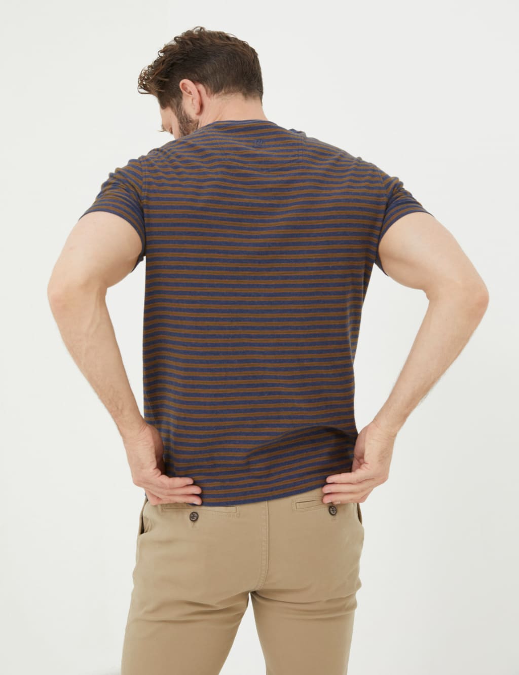 Pure Cotton Striped Crew Neck T-Shirt image 3