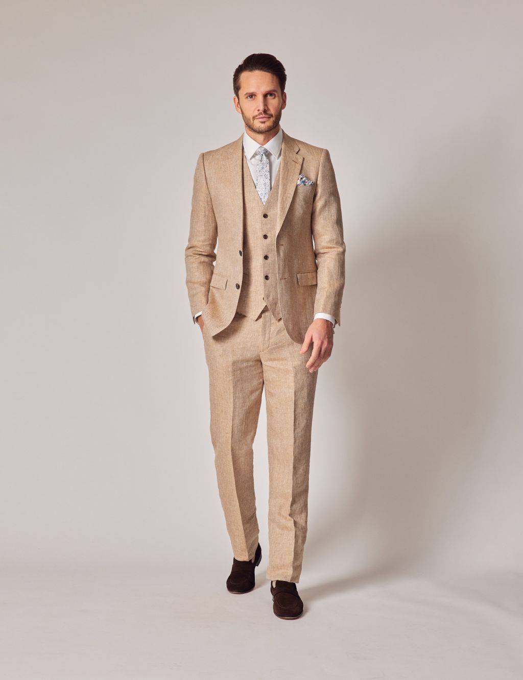 Tailored Fit Pure Linen Suit Trousers image 5