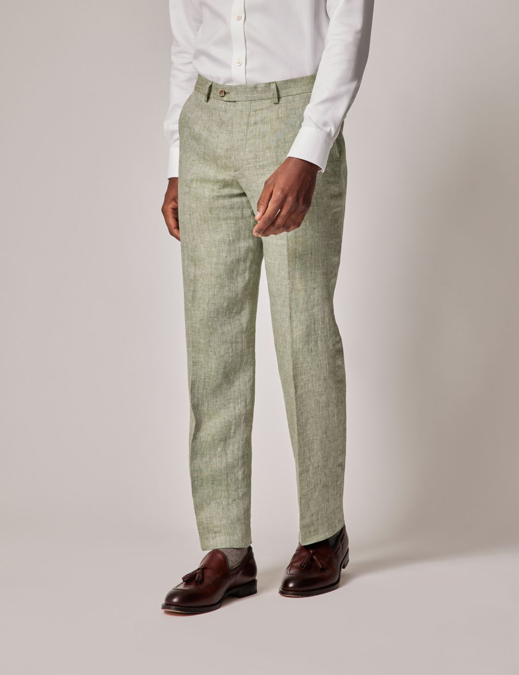 Tailored Fit Pure Linen Suit Trousers image 2