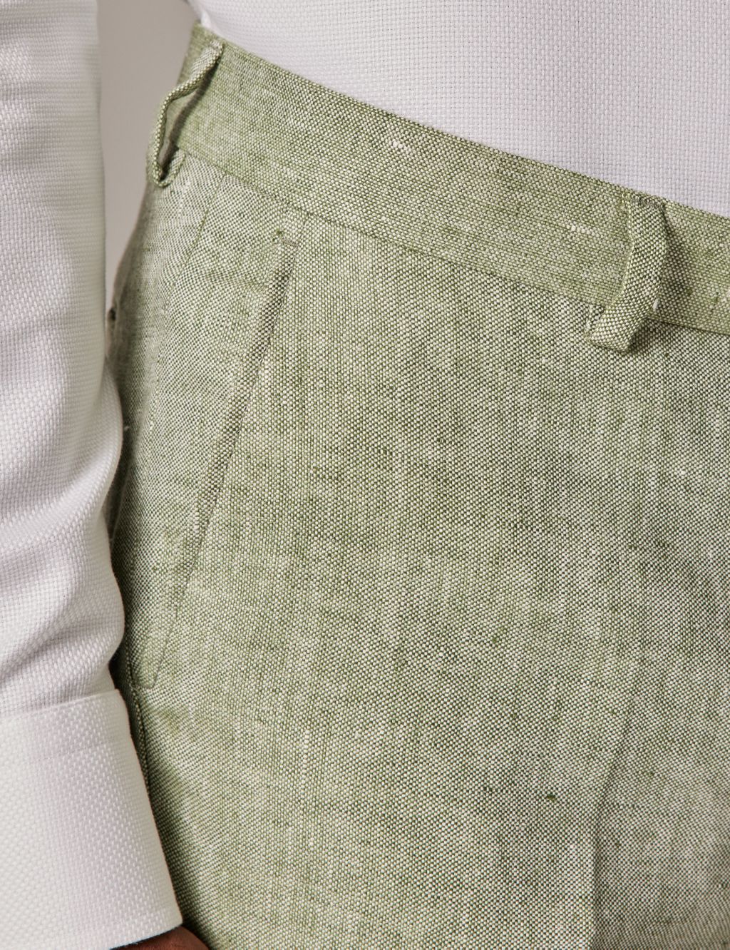 Tailored Fit Pure Linen Suit Trousers image 3