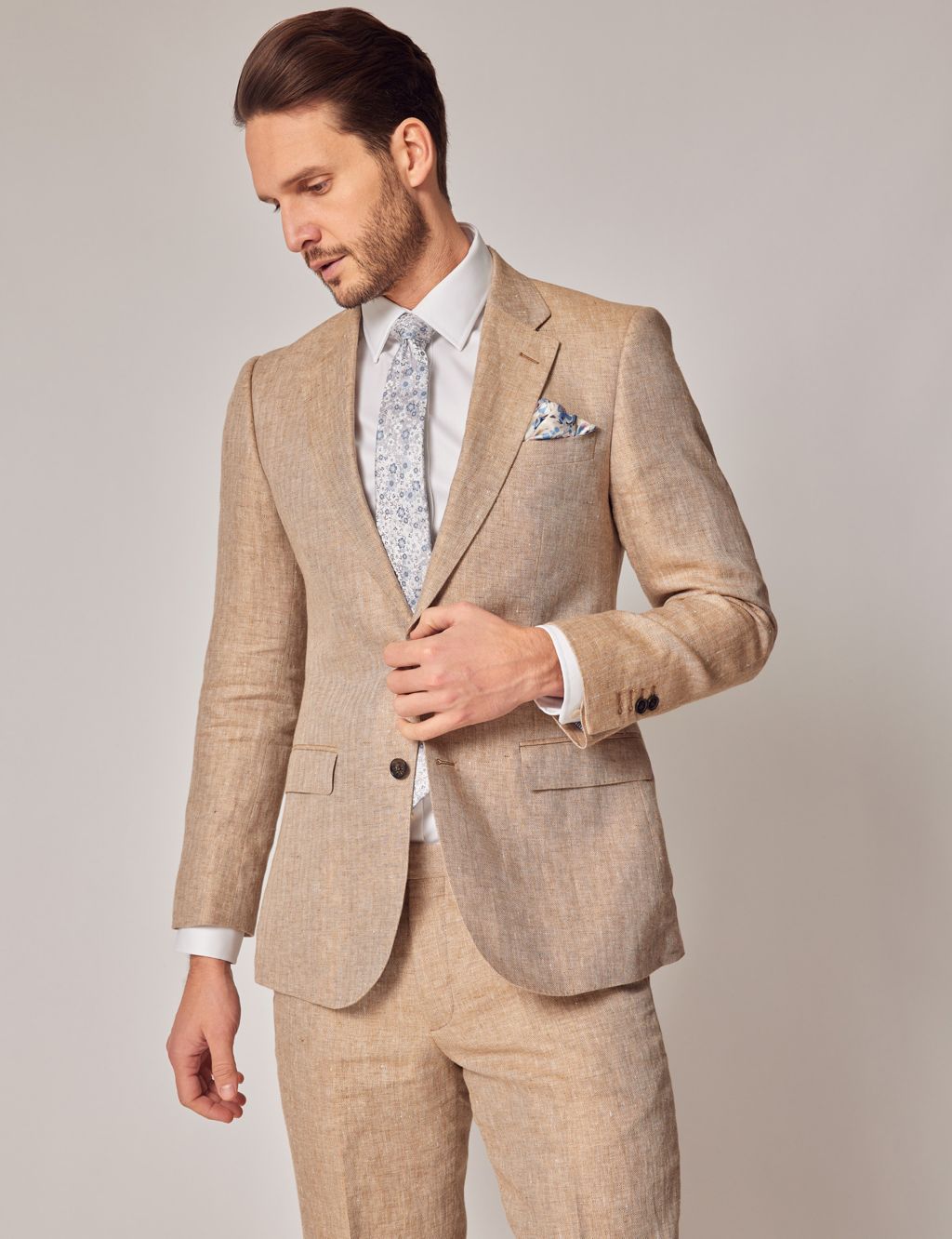 Tailored Fit Pure Linen Suit Jacket image 4