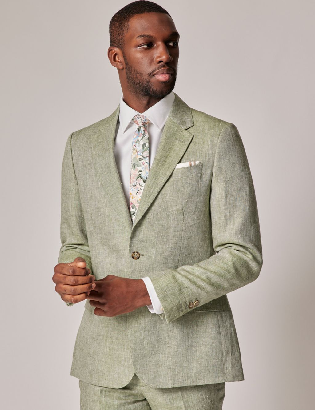 Tailored Fit Pure Linen Suit Jacket image 1