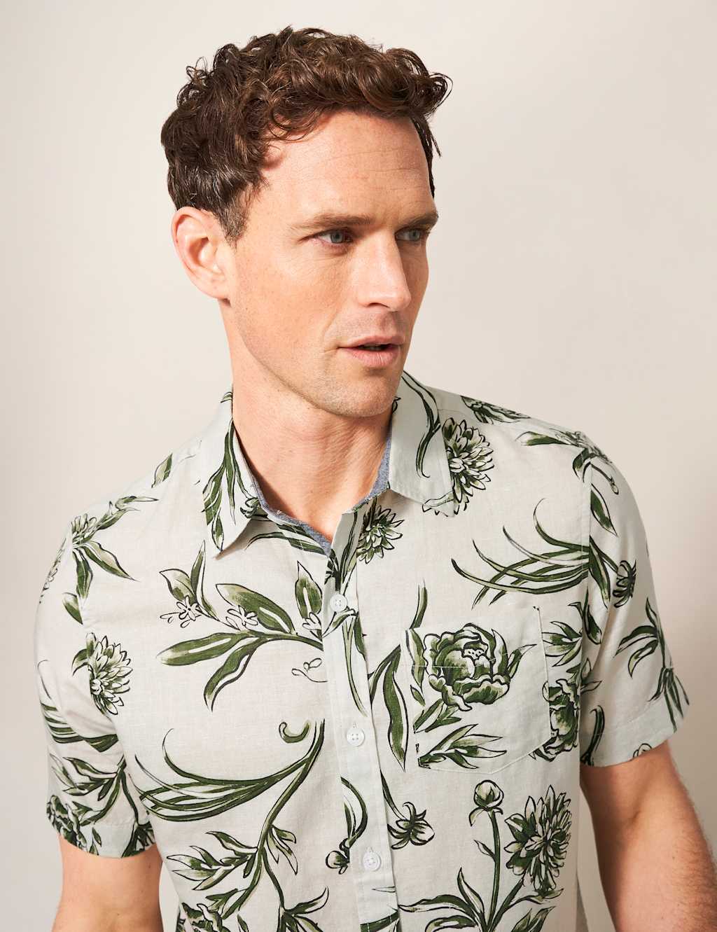 Linen Rich Floral Shirt image 5