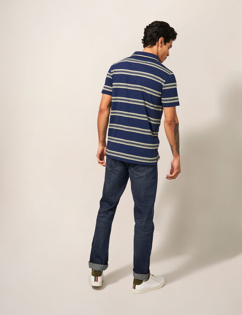 Pure Cotton Striped Polo Shirt image 3