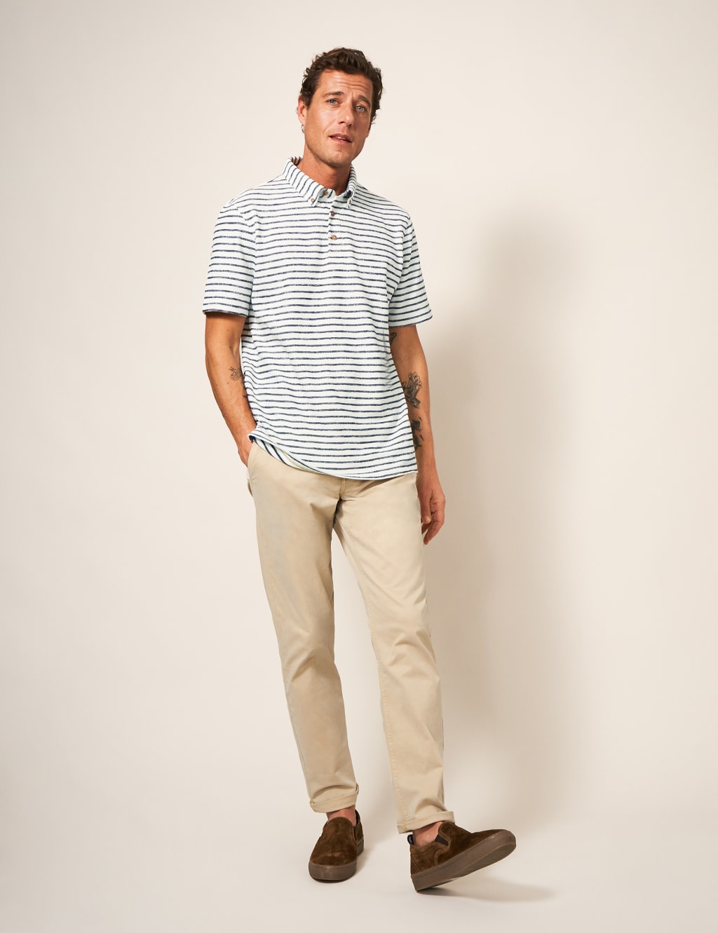Pure Cotton Striped Polo Shirt image 1