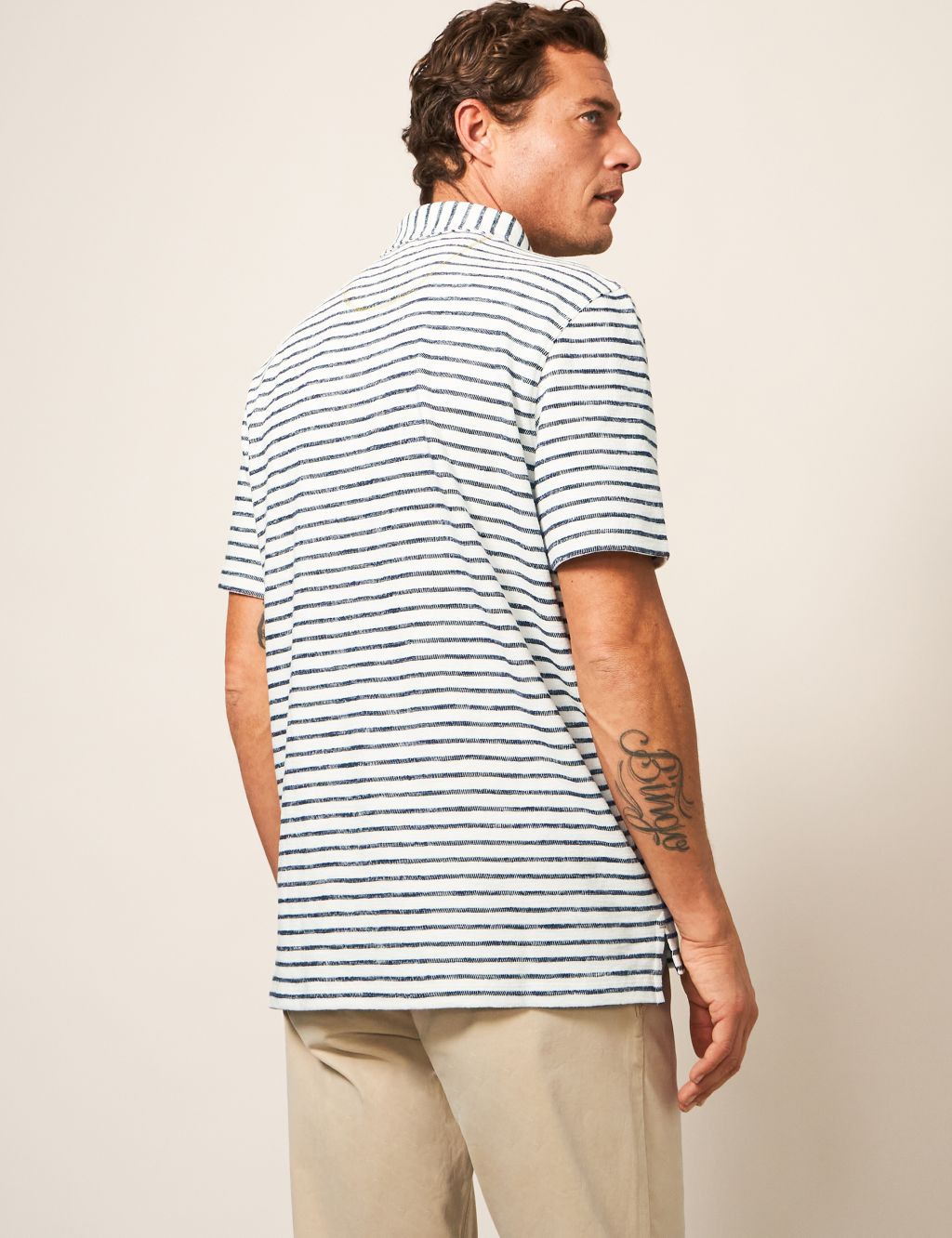Pure Cotton Striped Polo Shirt image 2