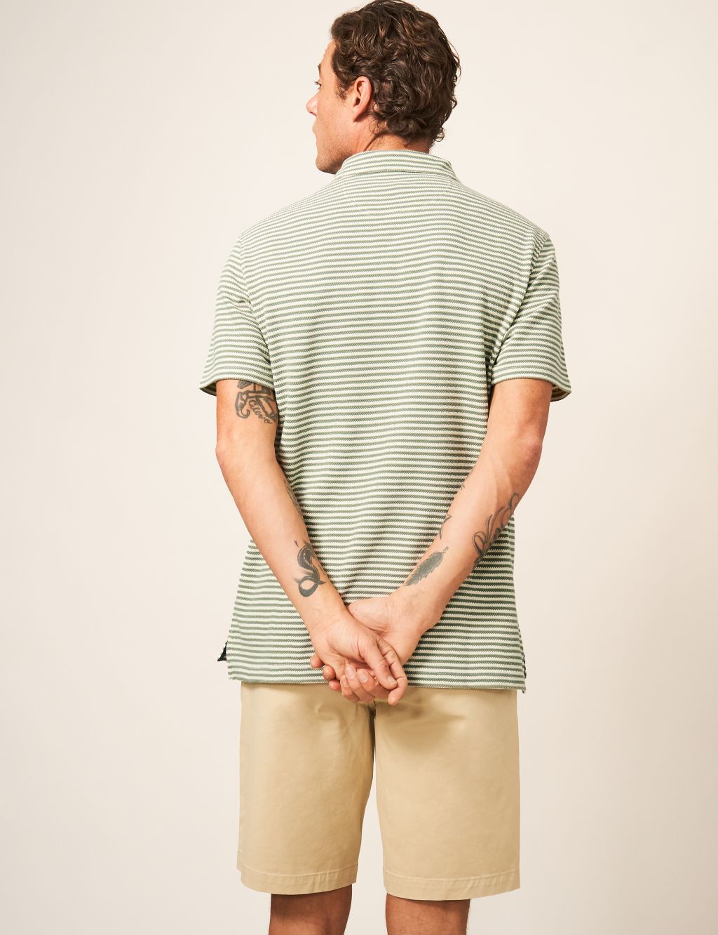 Pure Cotton Striped Revere Polo Shirt image 2