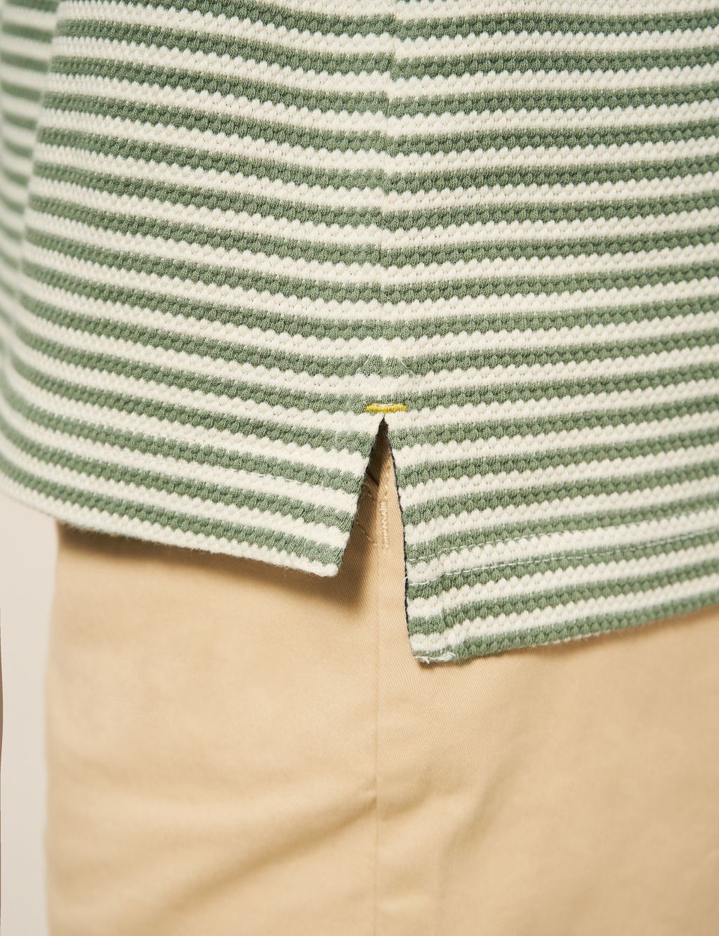 Pure Cotton Striped Revere Polo Shirt image 4