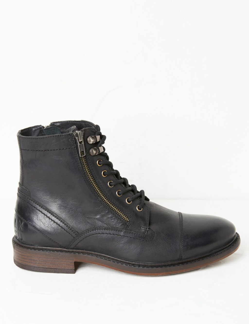 Leather Side Zip Casual Boots image 1