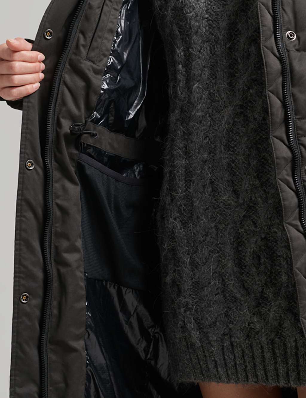 Padded Hooded Longline Parka Coat image 6