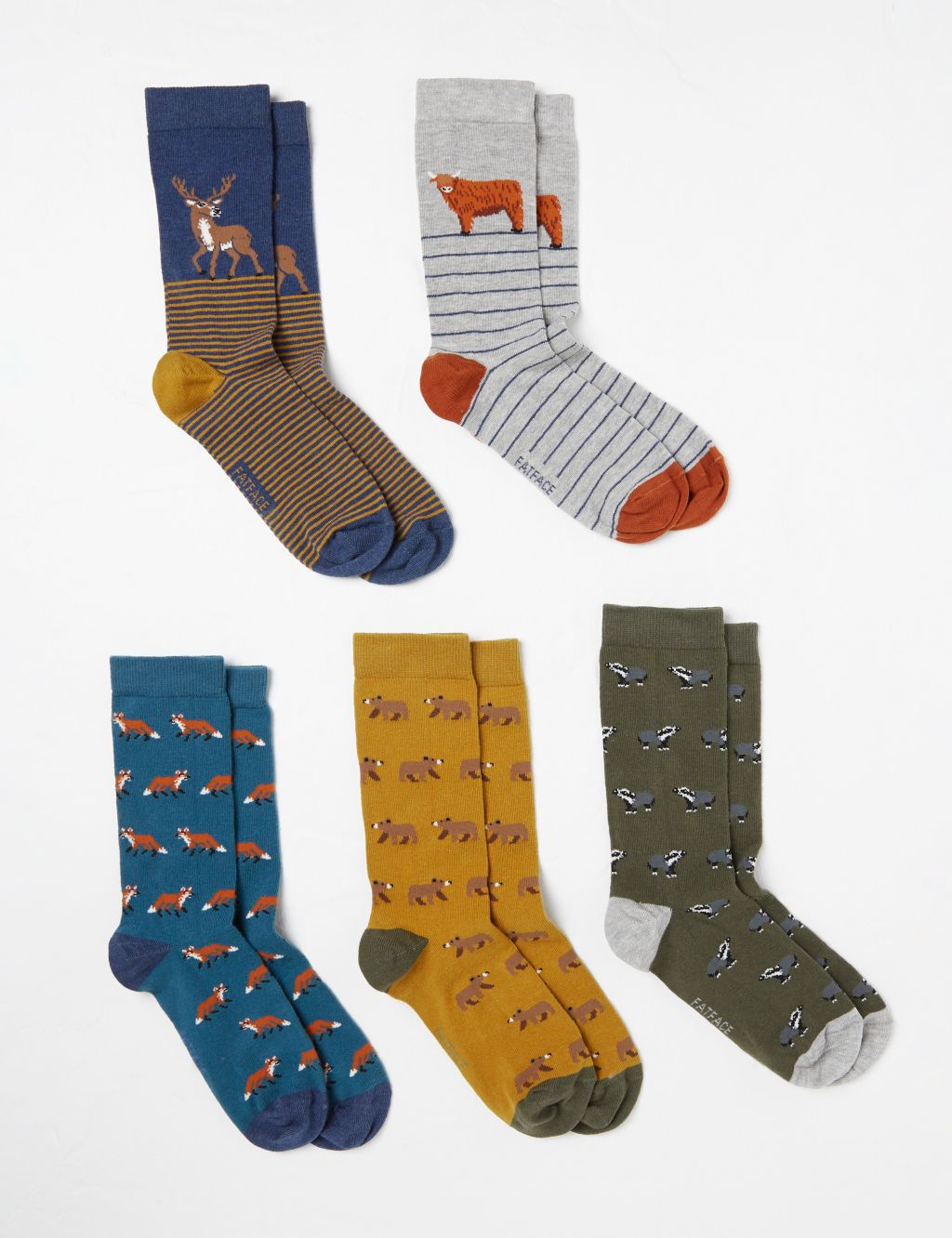 5pk Animal Cotton Rich Socks image 2
