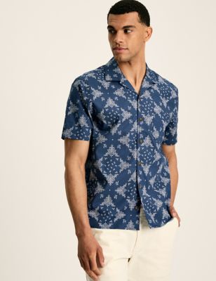 Joules Mens Pure Cotton Printed Shirt - Navy Mix, Navy Mix,White Mix