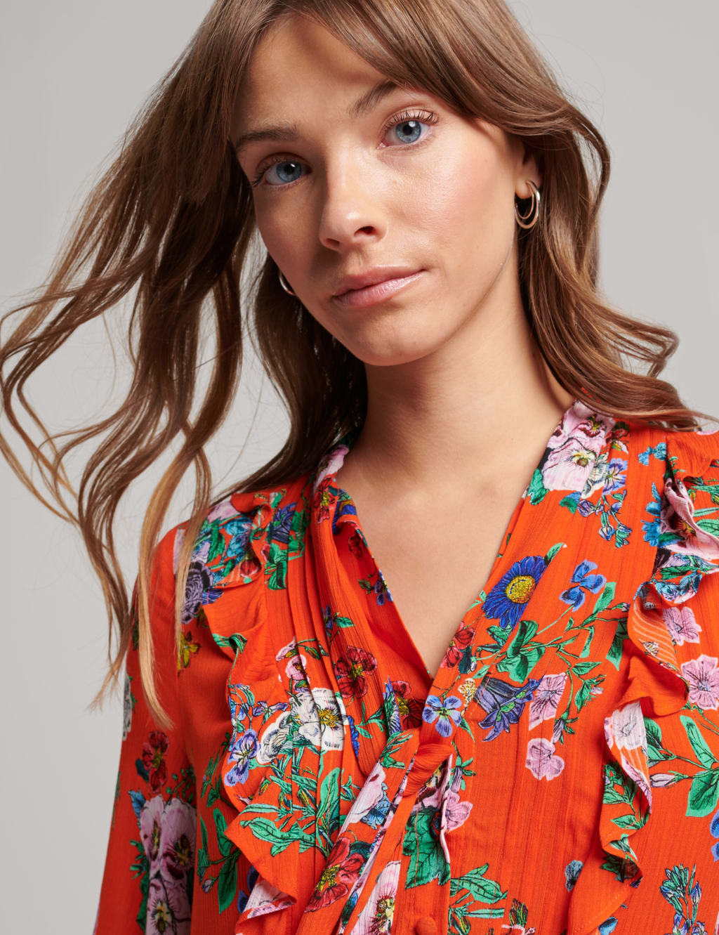 Textured Floral V-Neck Mini Tiered Dress image 5