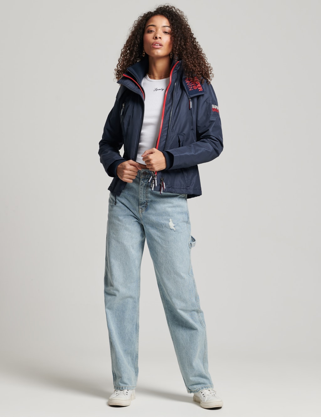Hooded Padded High Neck Utility Jacket image 6
