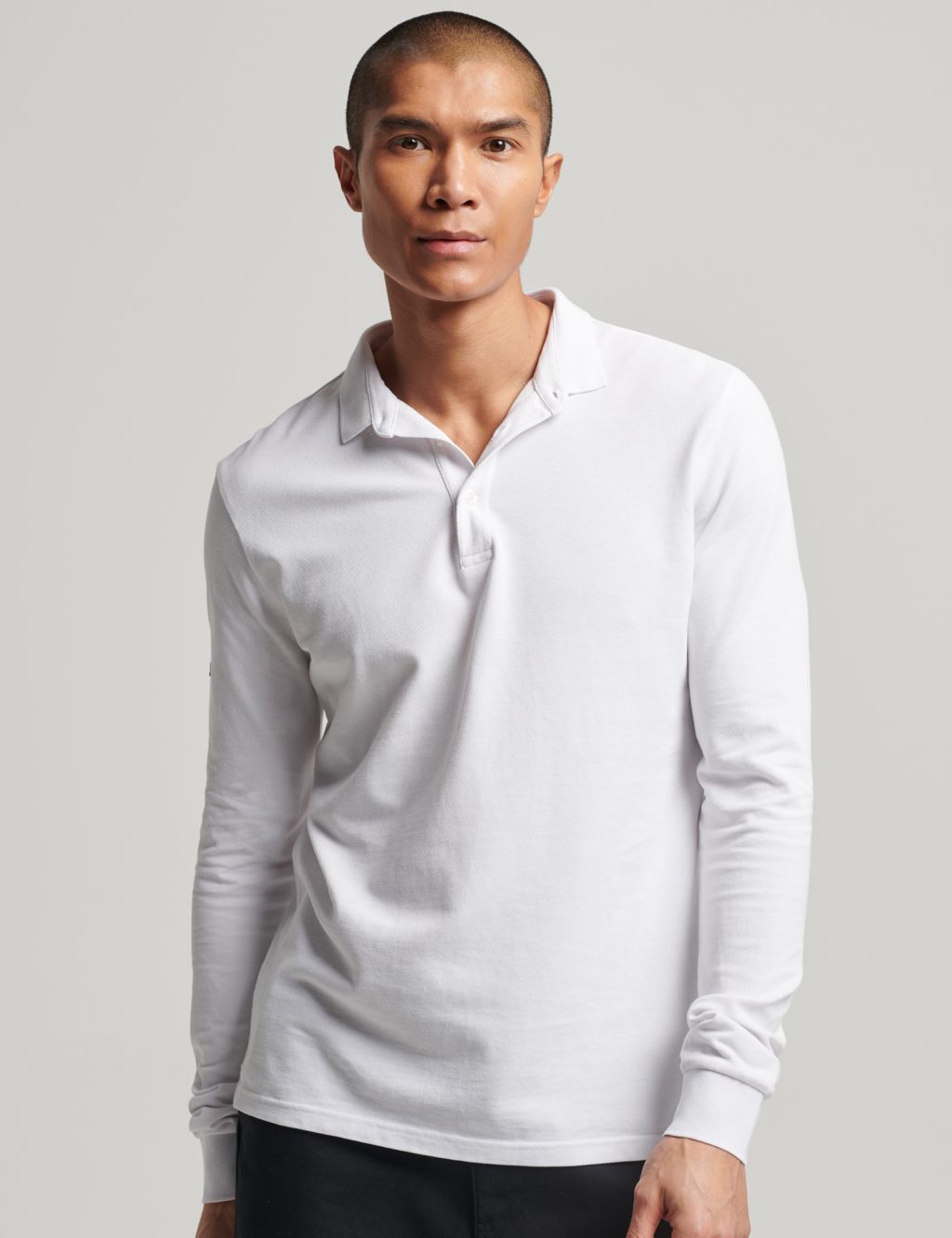 Pure Cotton Pique Long Sleeve Polo Shirt image 1