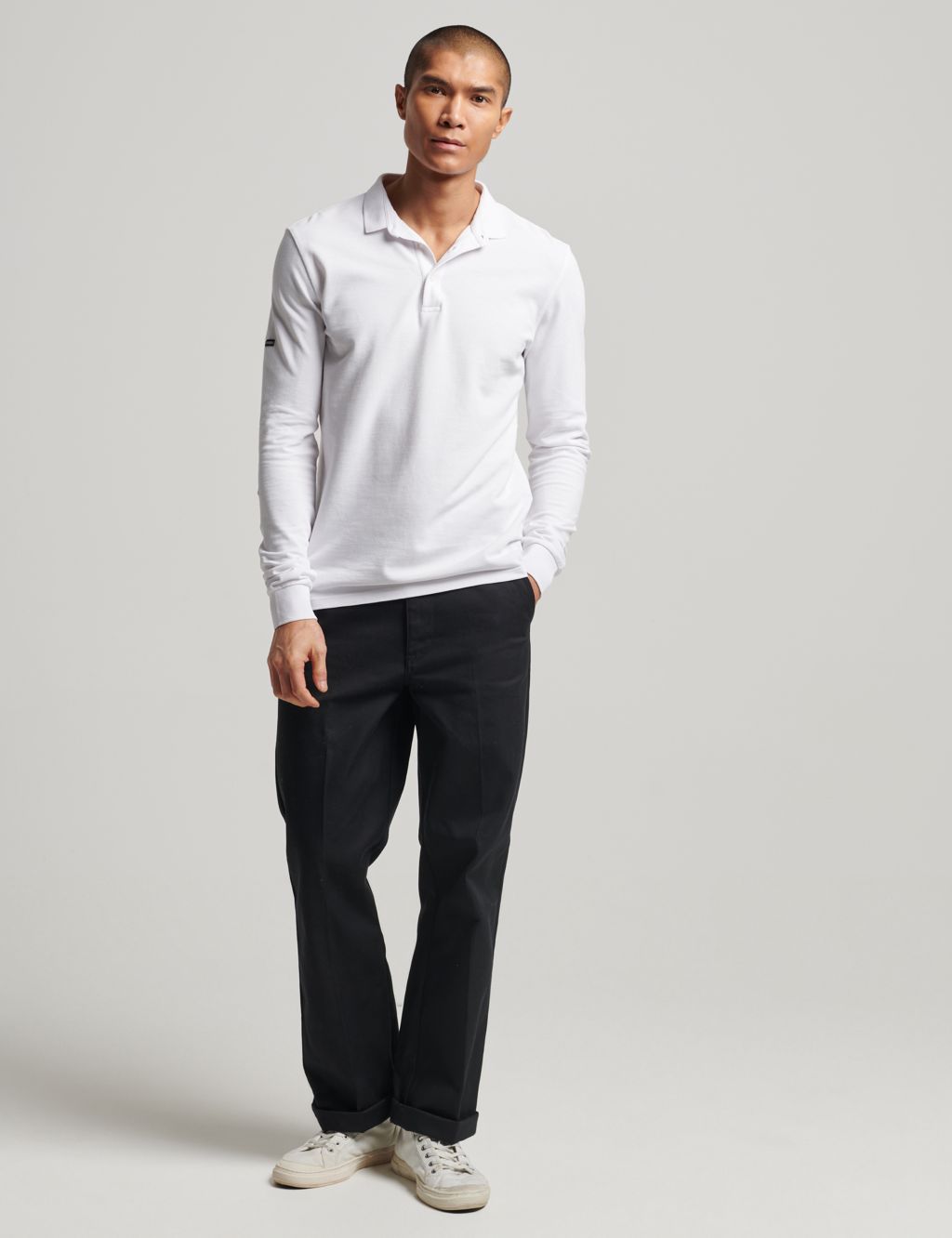Pure Cotton Pique Long Sleeve Polo Shirt image 2