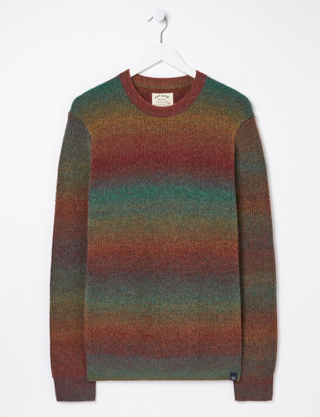 Striped Ribbed Crew Neck Jumper with Wool image 2