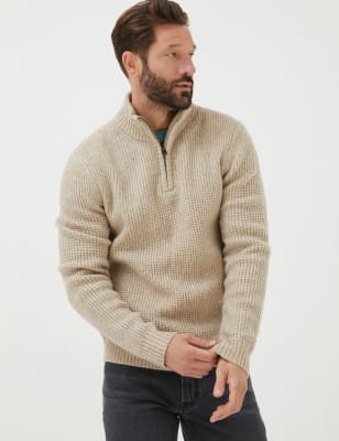 Textured Half Zip Jumper | FatFace | M&S