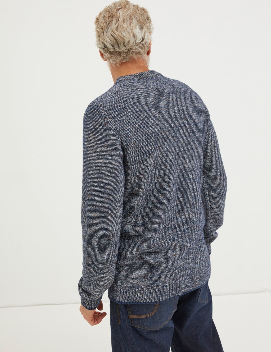Cotton Rich Ribbed Crew Neck Jumper image 4