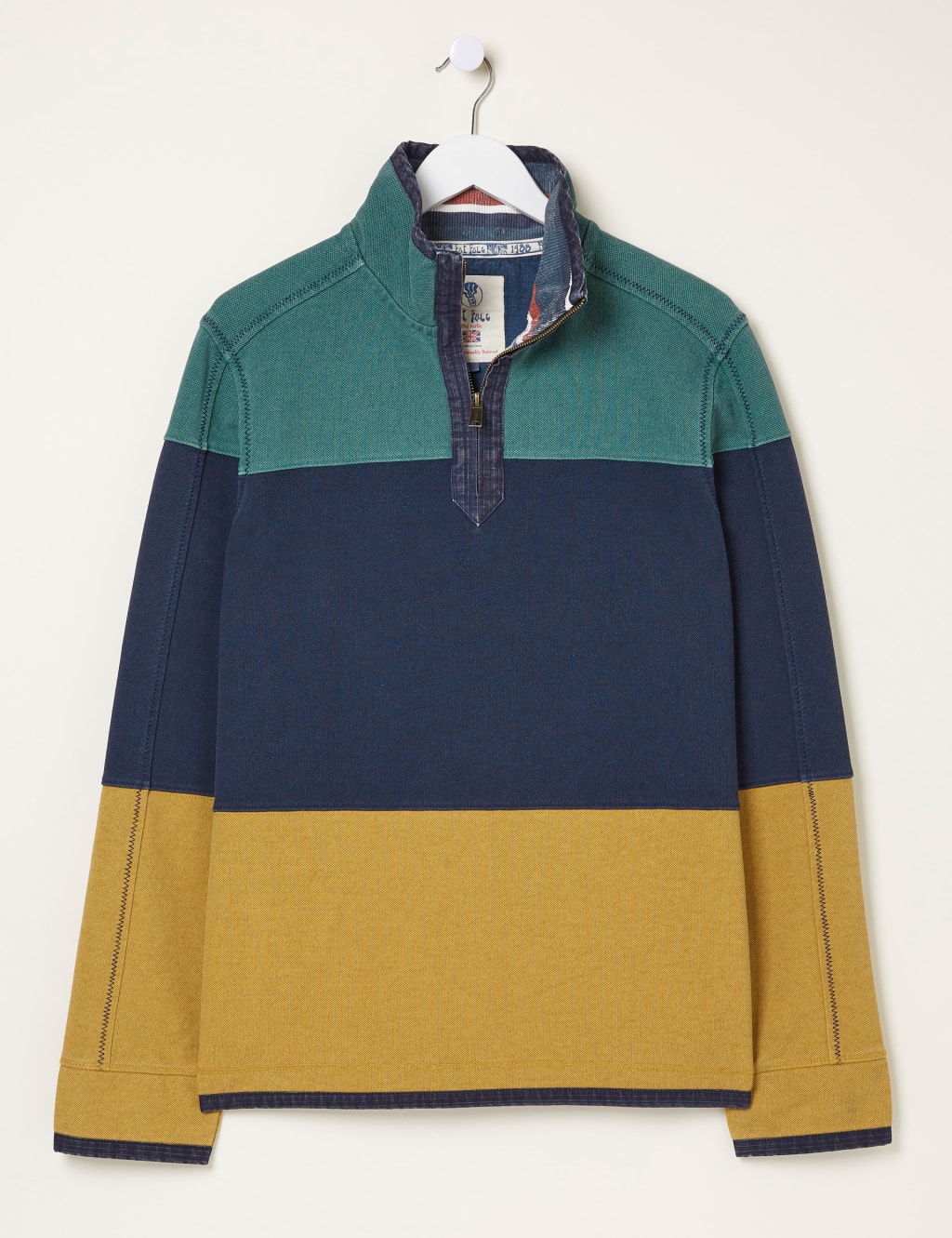 Pure Cotton Colour Block Half Zip Sweatshirt image 2