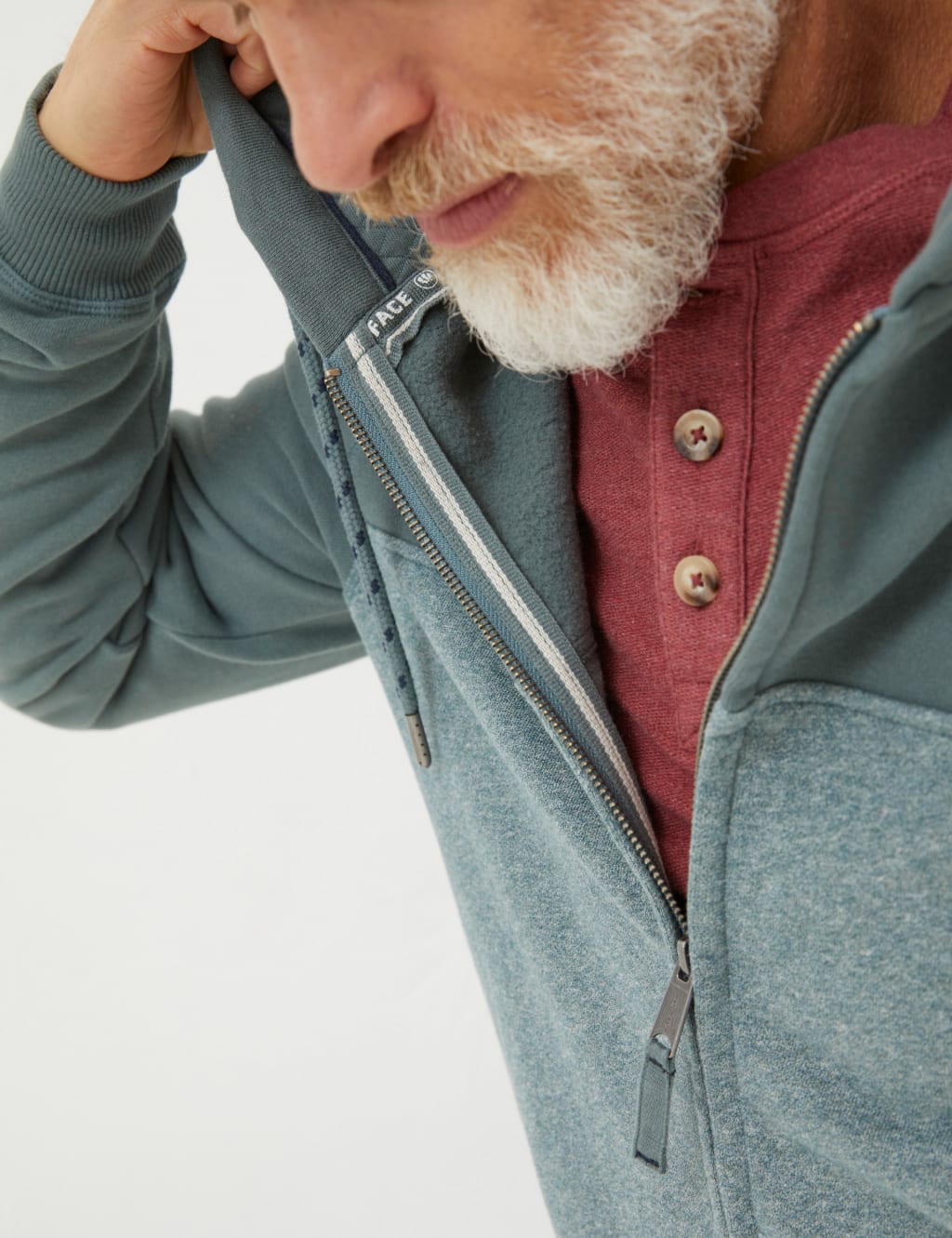 Pure Cotton Colour Block Zip Up Hoodie image 4
