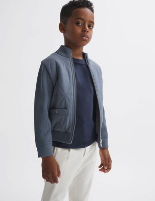 Reiss Boys Knitted Quilted Jacket (3-14 Yrs) - 9-10Y - Light Blue, Light Blue