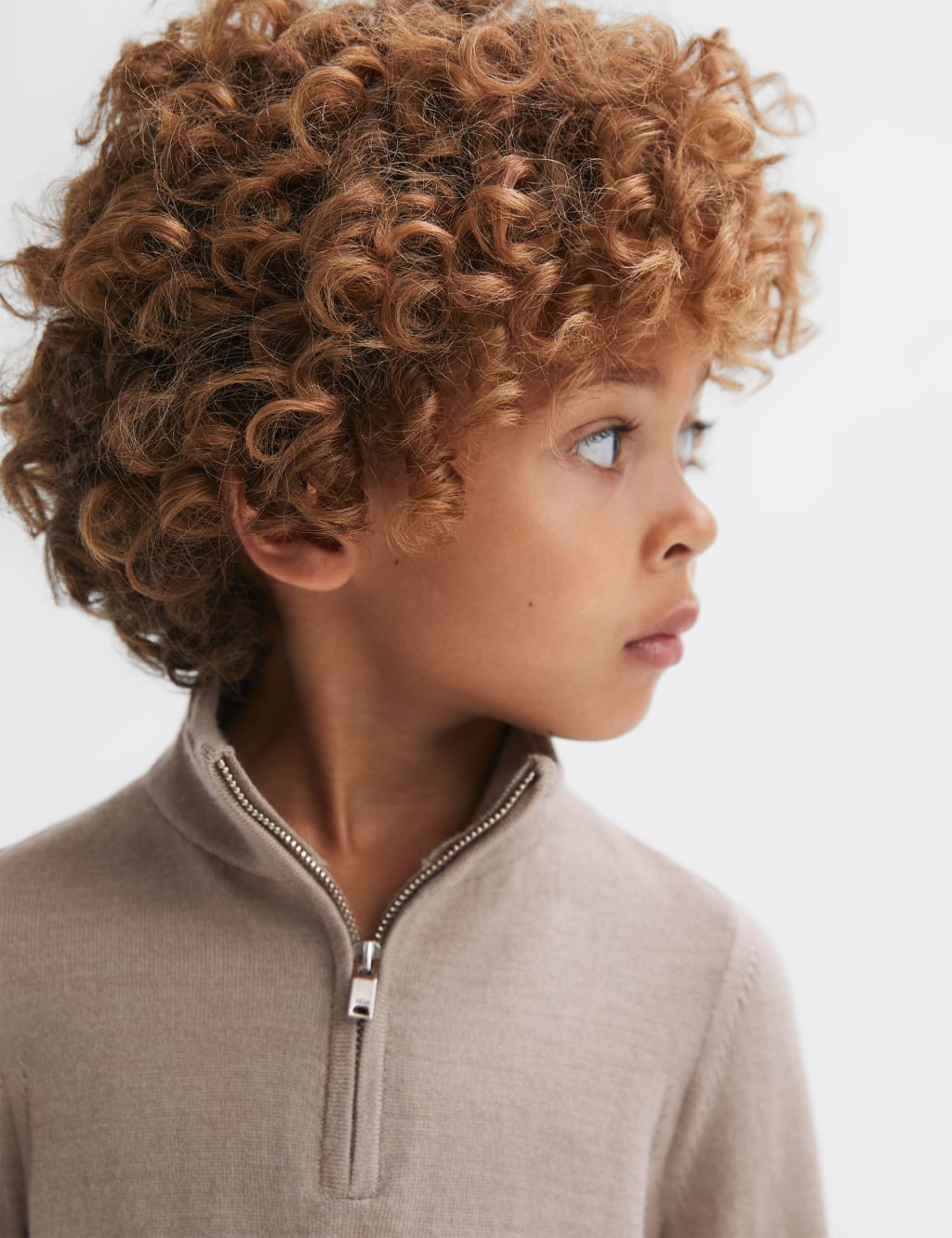 Pure Merino Wool Knitted Half Zip Jumper (3-14 Yrs) image 5