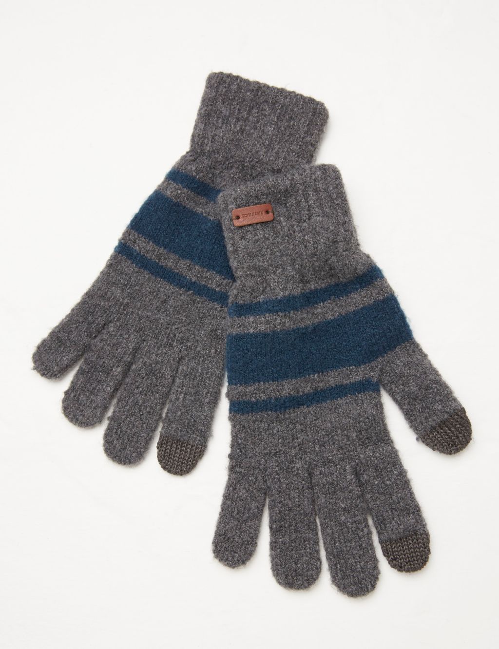 Striped Knitted Touchscreen Gloves image 1