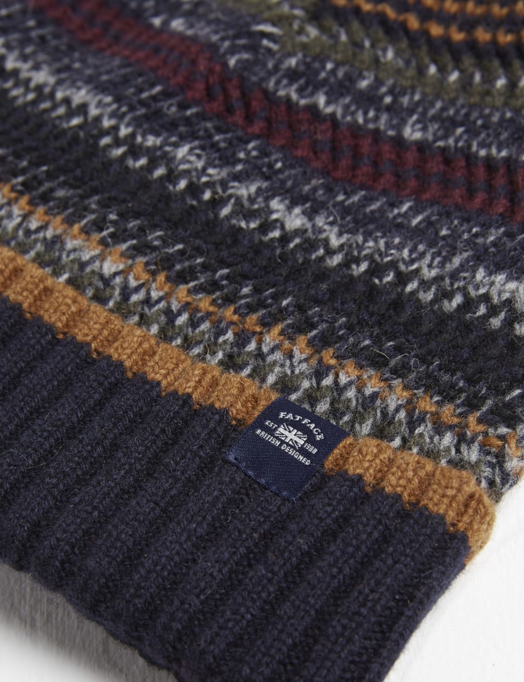 Wool Rich Striped Knitted Beanie Hat image 2