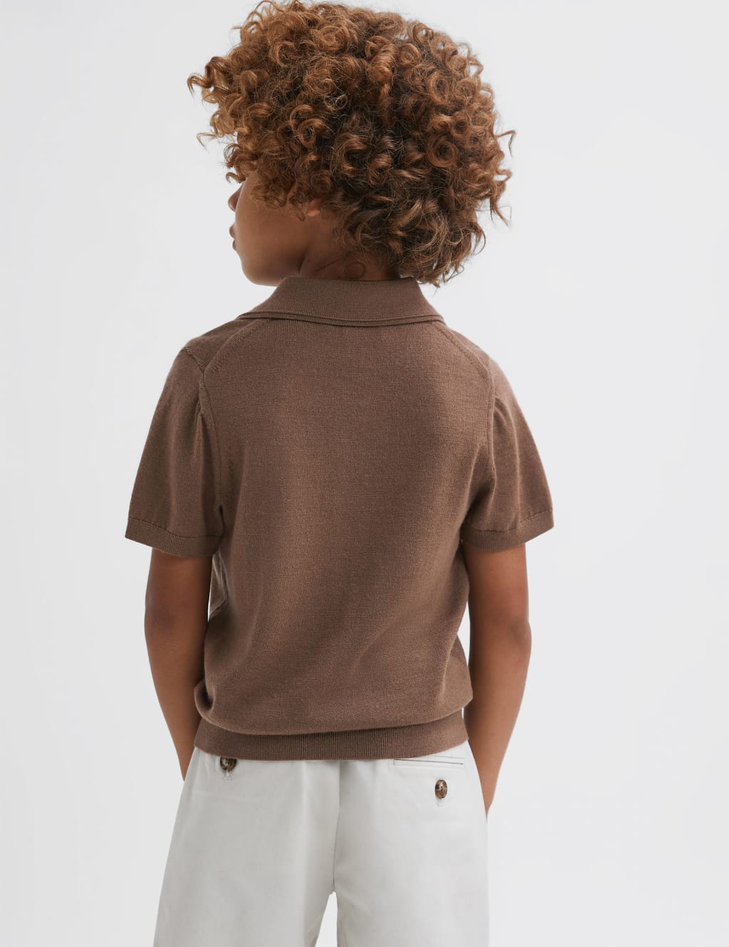 Pure Merino Wool Knitted Polo Shirt (3-14 Yrs) image 3