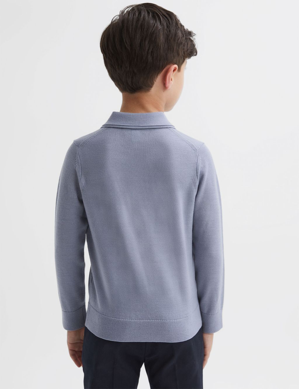 Pure Merino Wool Knitted Polo Shirt (3-14 Yrs) image 3
