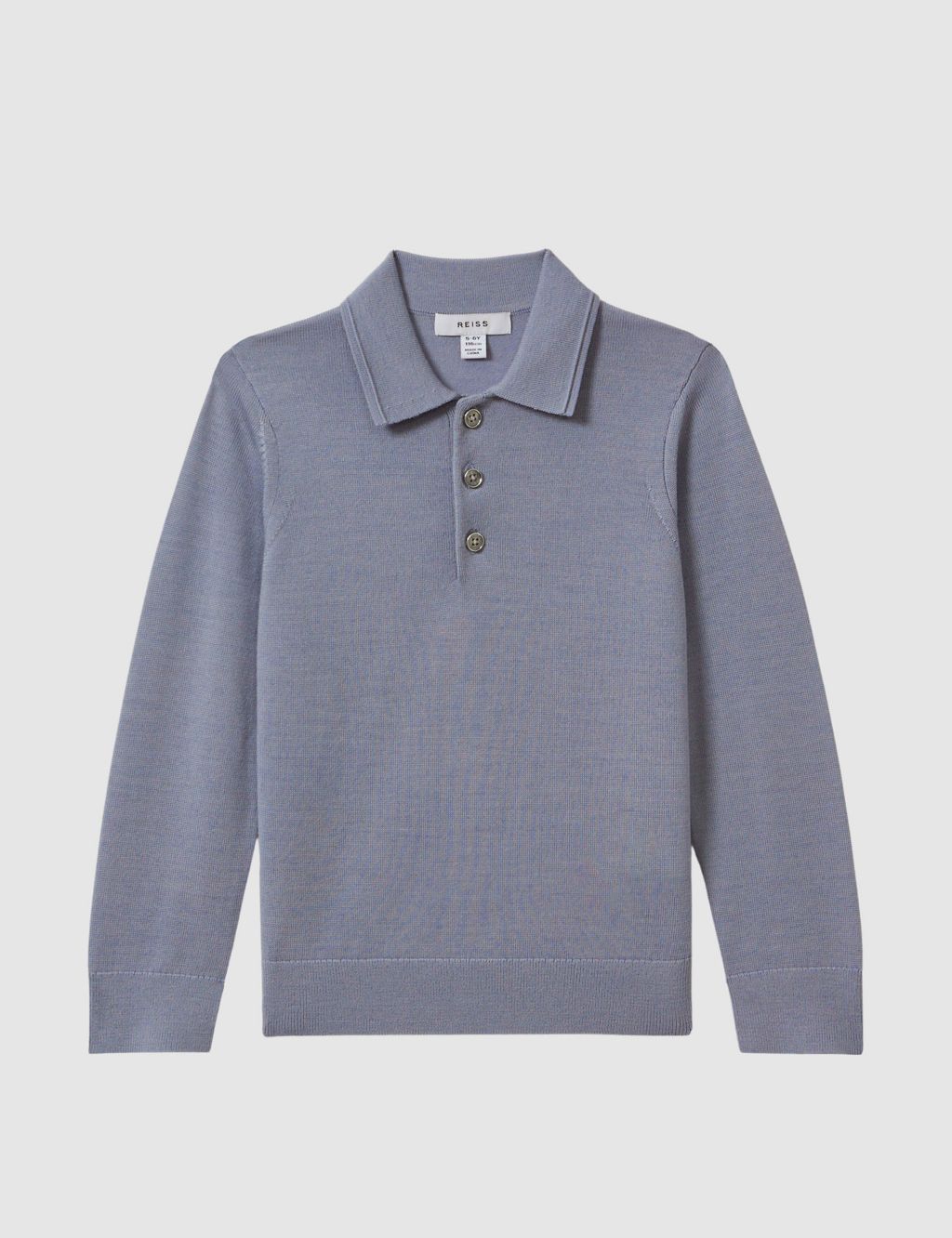Pure Merino Wool Knitted Polo Shirt (3-14 Yrs) image 2